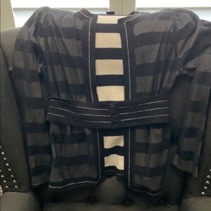 Marc By Marc Jacobs Black and White Blazer with Bold Stripes